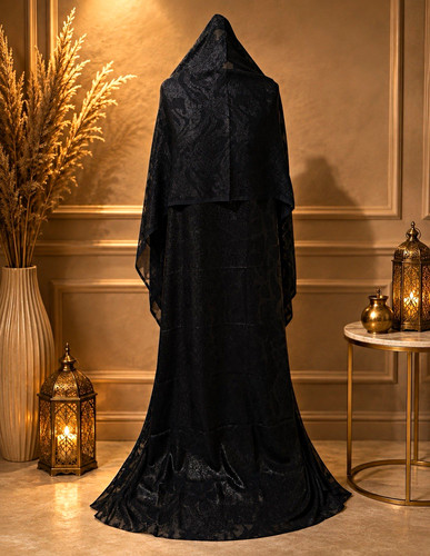 Black hooded costume cloak - black,