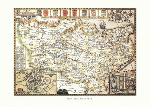 Old map kent antique - kent,