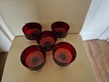 Luminarc Arcoroc Ruby Red Glasses/dessert dishes, France, Set of 5 Vintage