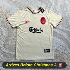 🚨 LAST ONE | Liverpool Reebok 1996/97 Beige Away T-Shirt | Barnes #10 ⭐️ | M ✅