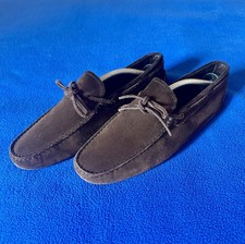 Tod's Gommino Men's Driving Shoes, Brown Suede Leather, Size Uk 9