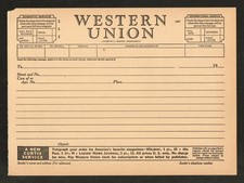 Western Union Telegram Blank