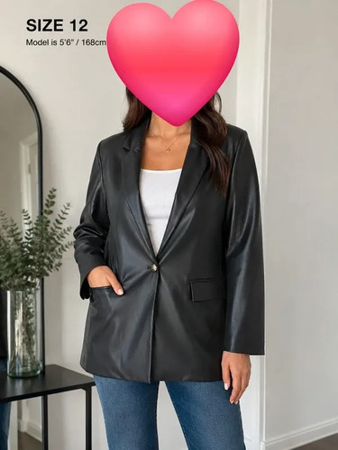 Boohoo black faux - black, leather