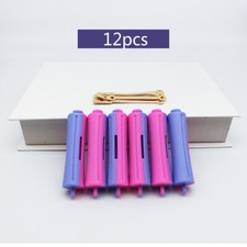 12pcs Long Hair Big Soft Curls Big Jumbo Perm Rods Curlers Pink Purple 24mm