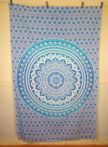 Blue white mandala - blue,