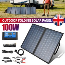 100W Foldable Solar Panel Kit 100A Controller Camping Charger Power Station RV