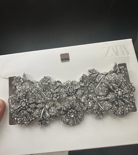 Rhinestone flower choker - flower,