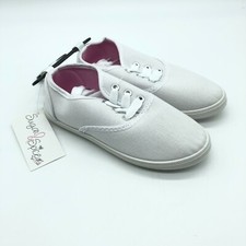 Sugar & Spice Girls Sneakers Lace Up Canvas Low Top White Size 10