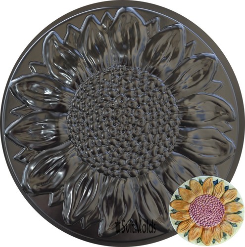 Concrete mold sunflower