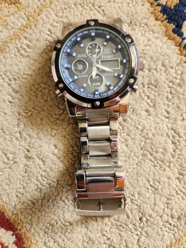 Vtg stauer watch large heavy - stauer,