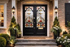 Edwardian stained glass front - glass,