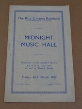 Tommy Cooper 1952 Ritz Cinema, Romford Programme