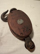 Vintage Wooden Pulley Block w/