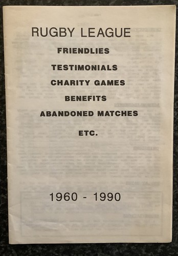 Rugby league booklet - league, of
