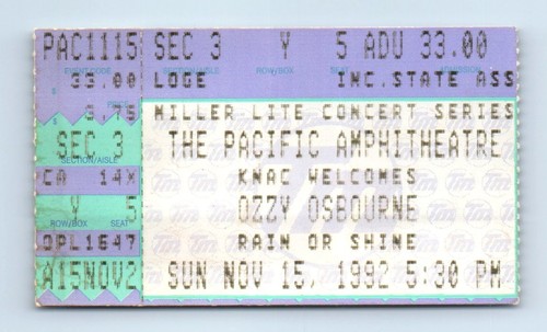 Ozzy osbourne november 1992 - ozzy,