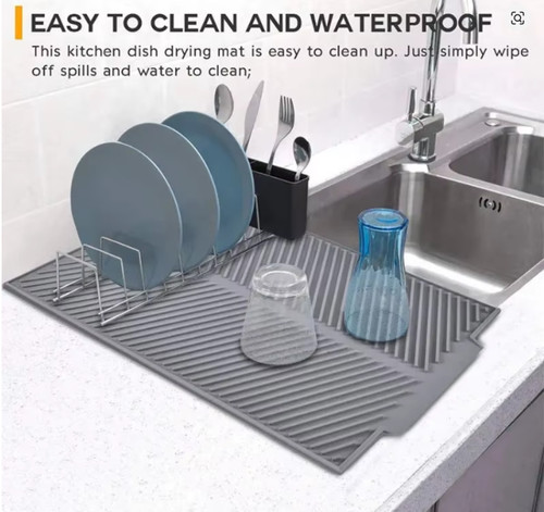 Silicone dish draining mat - dish,