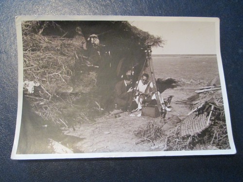 Postcard men outside - men,