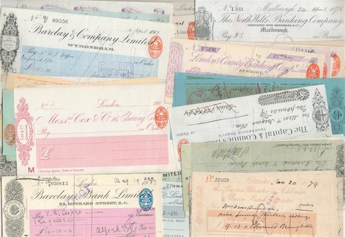 English bank cheques - cheques, x