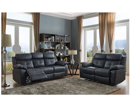 Black genuine leather seater - genuine,