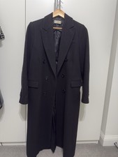 Mango Women’s Black Wool Overcoat Longline Medium UK 10 12 RRP £160