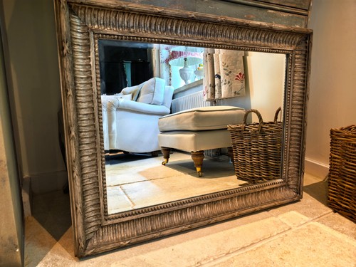 Oka mirror beautiful carved - -,