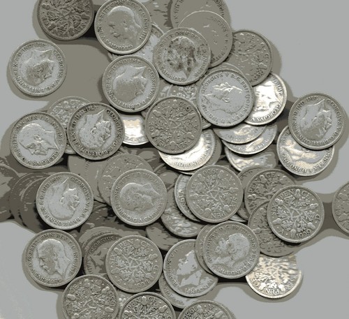 Sixpences bulk lot - lot, 25
