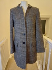 Jigsaw Coat Size 12 Excellent Condition Navy & Gold. A344
