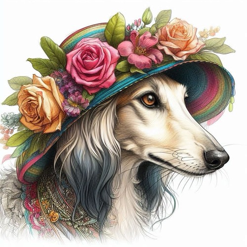 Saluki greyhound bonnet - saluki, ,greyhound