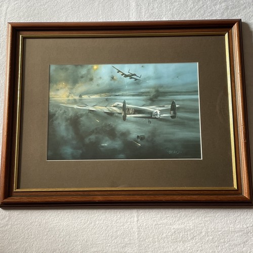 Vtg framed lithograph - framed,