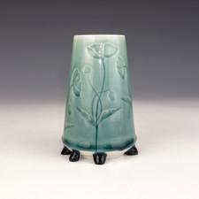 Vintage Kate Evans Studio Pottery - Celedon Glazed Porcelain Vase