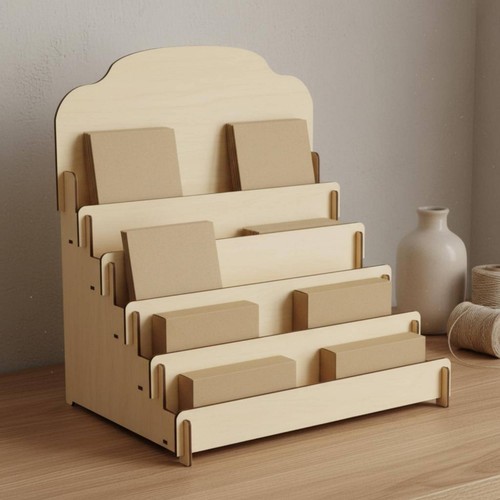 Wooden greeting card display - greeting,