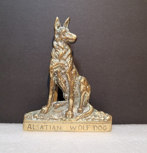 Vintage brass german shepherd - brass,