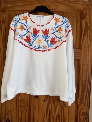 Embroidered zara floral white - embroidered,