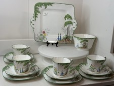 14 Pieces Of Rare Antique Delphine China 4 Tea Cups Trios, Plus More - Woodland