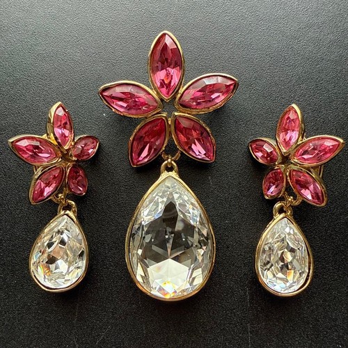Vintage brooch earrings set - brooch,