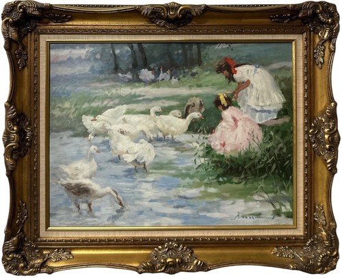 Russian school oil canvas - school,