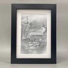 DEATH & TERRY PRATCHETT FRAMED ART. PAUL KIDBY, DISCWORLD