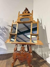 Antique Style Pine Over mantle Mirror