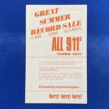 World Record Club Great Summer Record Sale Brochure / Insert WRC