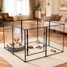 Large Acrylic Dog Playpen Indoor Pet Cage Fence Cat Kitten Rabbit Bunny Hedgehog
