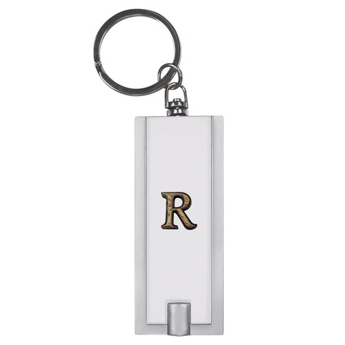 Wood textured led keyring - led,