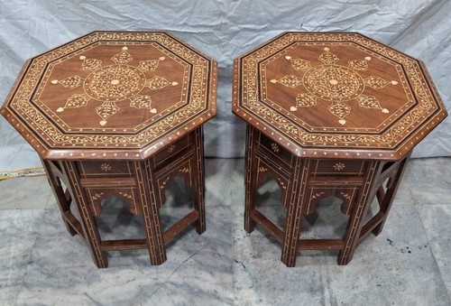 Pair indian folding inlaid - pair,