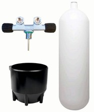 (CONTACT US FOR STOCK) BTS 10 Litre 232 Bar Steel Cylinder with Twin Outlet DIN