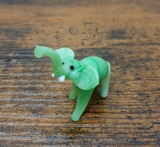 Small Green Glass Elephant