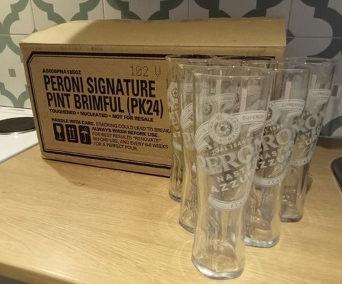 Peroni pint glass box brand - 24,