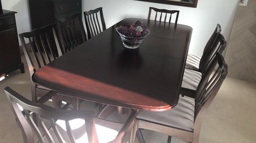 Stag dining table - table, chairs