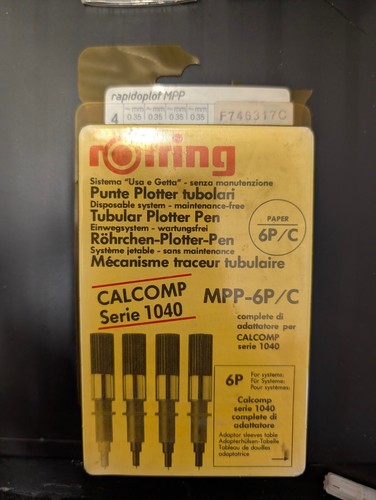 Rotring tubular plotter pens - tubular,