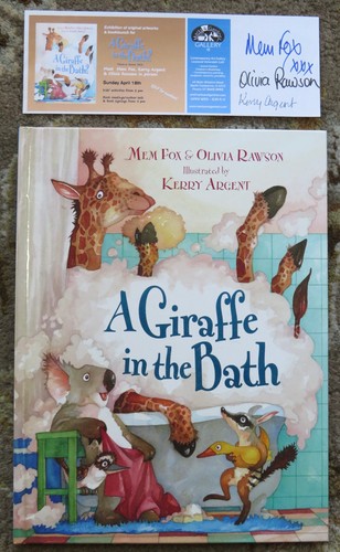 Giraffe the bath - giraffe, signed