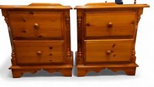 Pair English Country Windsor Pine Farmhouse Large Bedside Tables Oka Lombok ??