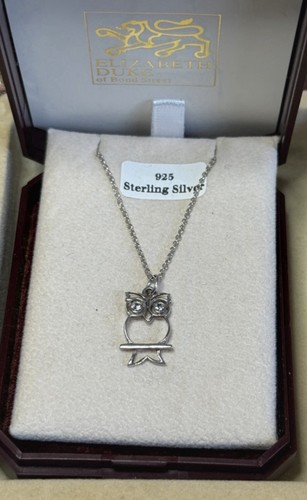 Sterling silver sparkly - sterling, owl